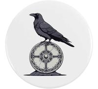 Azeeda 2 x 38mm 'Raven on Viking Shield' Small Button Pin Badges (BB00163798)