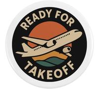 Azeeda 2 x 38mm 'Ready For Takeoff' Small Button Pin Badges (BB00148611)