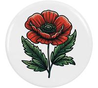 Azeeda 2 x 38mm 'Red Poppy Flower' Small Button Pin Badges (BB00155573)