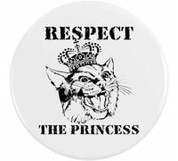 Azeeda 2 x 38mm 'Respect The Princess Cat' Small Button Pin Badges (BB00158039)