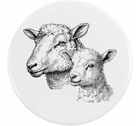 Azeeda 2 x 38mm 'Sheep and Lamb' Small Button Pin Badges (BB00158915)