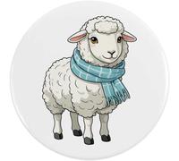 Azeeda 2 x 38mm 'Sheep with Scarf' Small Button Pin Badges (BB00167749)