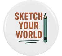 Azeeda 2 x 38mm 'Sketch Your World Artist Statement With Penci' Small Button Pin Badges (BB00151405)