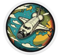 Azeeda 2 x 38mm 'Space Shuttle Over Earth' Small Button Pin Badges (BB00163915)