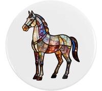 Azeeda 2 x 38mm 'Stained Glass Horse' Small Button Pin Badges (BB00166621)