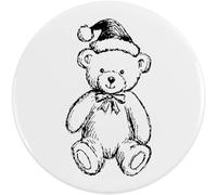 Azeeda 2 x 38mm 'Teddy Bear Wearing Santa Hat' Small Button Pin Badges (BB00168700)