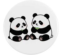 Azeeda 2 x 38mm 'Two Eating Pandas' Small Button Pin Badges (BB00162063)