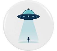 Azeeda 2 x 38mm 'UFO Beaming up a Person' Small Button Pin Badges (BB00160966)