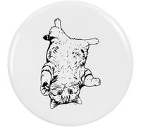 Azeeda 2 x 38mm 'Upside Tabby Cat' Small Button Pin Badges (BB00165996)