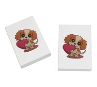 Azeeda 2 x 45mm 'Cavalier King Charles Spaniel Puppy Heart' Erasers/Rubbers (ER00055284)
