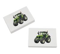 Azeeda 2 x 45mm 'Green Farm Tractor' Erasers/Rubbers (ER00046842)