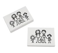 Azeeda 2 x 45mm 'Happy Stick Figure Family' Erasers/Rubbers (ER00057908)