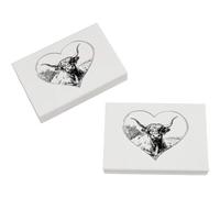 Azeeda 2 x 45mm 'Highland Cow in Heart' Erasers/Rubbers (ER00055501)