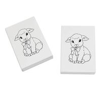 Azeeda 2 x 45mm 'Lamb with Bow' Erasers/Rubbers (ER00057123)