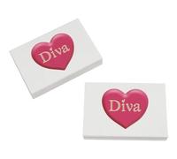 Azeeda 2 x 45mm 'Pink Heart Diva' Erasers/Rubbers (ER00056708)