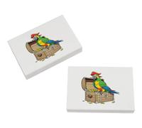 Azeeda 2 x 45mm 'Pirate Parrot Sitting on Treasure Chest' Erasers/Rubbers (ER00055457)