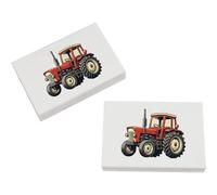 Azeeda 2 x 45mm 'Red Farm Tractor' Erasers/Rubbers (ER00046892)