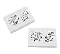 Azeeda 2 x 45mm 'Shells Outline' Erasers/Rubbers (ER00057384)