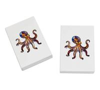 Azeeda 2 x 45mm 'Stained Glass Octopus' Erasers/Rubbers (ER00056725)