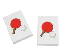 Azeeda 2 x 45mm 'Table Tennis Paddle & Ball' Erasers/Rubbers (ER00057564)
