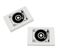 Azeeda 2 x 45mm 'Vinyl Record Player' Erasers/Rubbers (ER00040915)