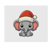 Azeeda 2 x 'Baby Elephant Wearing Santa Hat' Microfibre Lens/Glasses Cleaning Cloths (LC00037143)