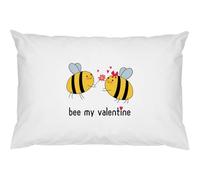 Azeeda 2 x 'Bee My Valentine' Cotton Pillow Cases (PW00046597)
