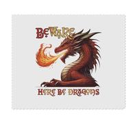 Azeeda 2 x 'Beware Here Be Dragons' Lens Cleaning Cloths (LC00042070) | Microfibre Cloths for Glasses, Sunglasses, Phones, Cameras and Screens