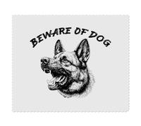 Azeeda 2 x 'Beware Of Dog German Shepherd ' Microfibre Lens/Glasses Cleaning Cloths (LC00032761)