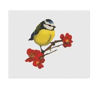 Azeeda 2 x 'Blue Tit On Floral Branch' Lens Cleaning Cloths (LC00033358)