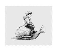 Azeeda 2 x 'Boy Riding Snail' Lens Cleaning Cloths (LC00029176)