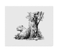 Azeeda 2 x 'Capybara Sitting Under Tree' Microfibre Lens/Glasses Cleaning Cloths (LC00036640)