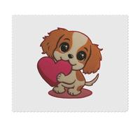 Azeeda 2 x 'Cavalier King Charles Spaniel Puppy Heart' Microfibre Lens/Glasses Cleaning Cloths (LC00039608)