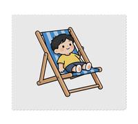 Azeeda 2 x 'Child on a Deck Chair' Microfibre Lens/Glasses Cleaning Cloths (LC00038808)