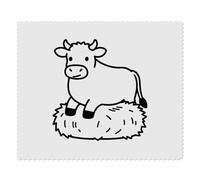 Azeeda 2 x 'Cow Sitting on Hay Bale' Microfibre Lens/Glasses Cleaning Cloths (LC00039636)