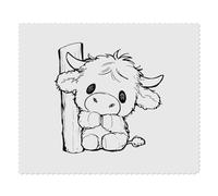 Azeeda 2 x 'Cute Shy Highland Cow' Microfibre Lens/Glasses Cleaning Cloths (LC00042035)