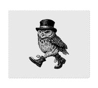 Azeeda 2 x 'Dapper Owl Walking in Boots' Microfibre Lens/Glasses Cleaning Cloths (LC00042149)
