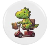 Azeeda 2 x 'Dinosaur Mobility Scooter' Button Badges - 38mm (BB00174413)