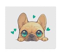 Azeeda 2 x 'French Bulldog Peeking' Lens Cleaning Cloths (LC00045858) | Microfibre Cloths for Glasses, Sunglasses, Phones, Cameras and Screens