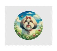 Azeeda 2 x 'Happy Shih Tzu' Microfibre Lens/Glasses Cleaning Cloths (LC00035365)