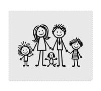Azeeda 2 x 'Happy Stick Figure Family' Microfibre Lens/Glasses Cleaning Cloths (LC00042232)