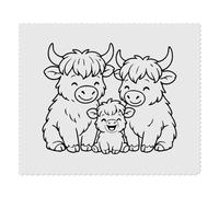 Azeeda 2 x 'Highland Cow Family' Lens Cleaning Cloths (LC00035110)