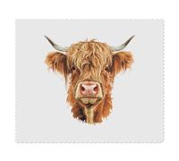 Azeeda 2 x 'Highland Cow Head' Lens Cleaning Cloths (LC00029412) | Microfibre Cloths for Glasses, Sunglasses, Phones, Cameras and Screens