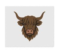 Azeeda 2 x 'Highland Cow Head' Lens Cleaning Cloths (LC00035070) | Microfibre Cloths for Glasses, Sunglasses, Phones, Cameras and Screens