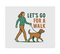 Azeeda 2 x 'Lets Go For A Walk Dog' Lens Cleaning Cloths (LC00035040) | Microfibre Cloths for Glasses, Sunglasses, Phones, Cameras and Screens