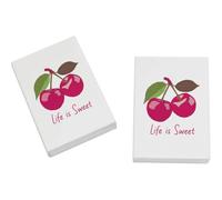 Azeeda 2 x 'Life is Sweet Cherries ' Erasers/Rubbers (ER00051079) | 45mm Pencil Erasers for School, Office, Drawing and Stationery Gifts