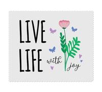 Azeeda 2 x 'Live Life With Joy' Lens Cleaning Cloths (LC00042500)