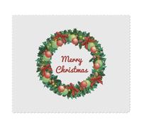 Azeeda 2 x 'Merry Christmas Wreath' Microfibre Lens/Glasses Cleaning Cloths (LC00037646)