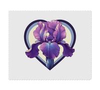 Azeeda 2 x 'Purple Iris Love Heart' Lens Cleaning Cloths (LC00043730) | Microfibre Cloths for Glasses, Sunglasses, Phones, Cameras and Screens