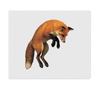 Azeeda 2 x 'Red Fox Jumping In The Air After Prey' Microfibre Lens/Glasses Cleaning Cloths (LC00036039)